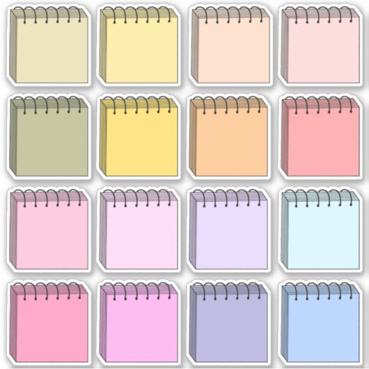 Blank Labels Schreibbare Nudelfarbe Mini-Planner (Vorderseite)