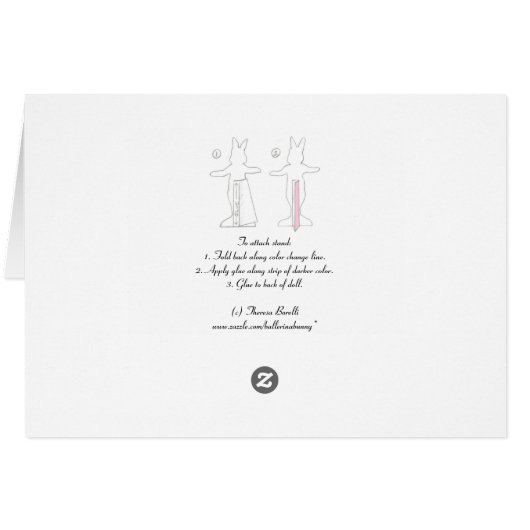 Blank Larkspur Ballerina Bunny Paper Doll Card (Rückseite Horizontal)