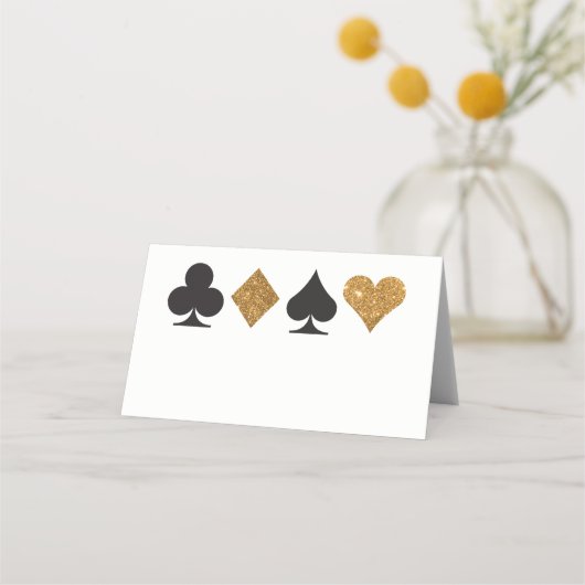 Blank Las Vegas Gold Imitats Glitzer Platzkarte (Vorderseite)