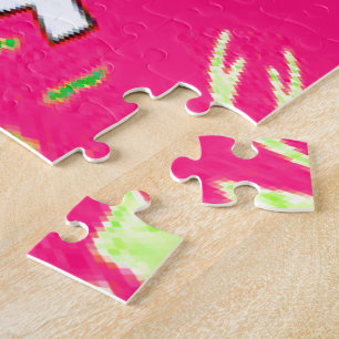 Blank, lebhaft rosa, bläserfarbene, lila Schattenm Puzzle