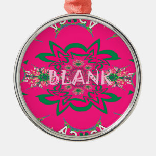 Blank, lebhaft rosa, bläserfarbene, lila Schattenm Silbernes Ornament