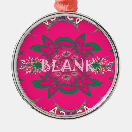 Blank, lebhaft rosa, bläserfarbene, lila Schattenm Silbernes Ornament (Vorne)