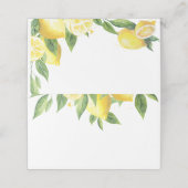 Blank Lemon Watercolor Wedding Platzkarte (Außenseite Aufgefaltet)