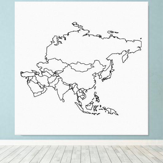 "Blank Map" für Asien Leinwanddruck (Insitu (Holzboden))