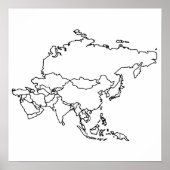 "Blank Map" für Asien Poster (Vorne)