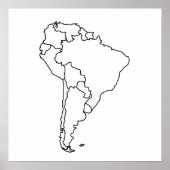 Blank Map von Südamerika Poster (Vorne)