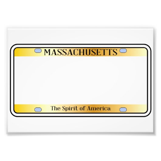 Blank Massachusetts License Plate Fotodruck (Vorne)