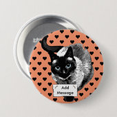 Blank-Meldung für orange und schwarze siamesische  Button (Vorne & Hinten)