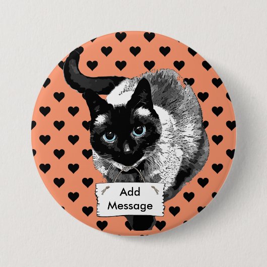 Blank-Meldung für orange und schwarze siamesische  Button (Vorderseite)
