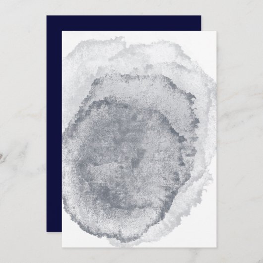 Blank Midnight Blue Wedding Einladung (Vorne/Hinten)