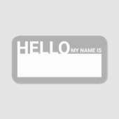 Blank Modern Hallo, mein Name ist grau Namensschild (Vorderseite)