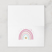 Blank Modern rosa Regenbogenplatine Platzkarte (Außenseite Aufgefaltet)