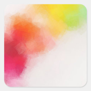 Blank moderne, farbige Vorlage Rosa Gelb Quadratischer Aufkleber