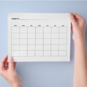 Blank Monthly Kalender Landscape 5 Wochen 8.5 x 11 Flyer (Hand)