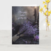 Blank Moody, Elegant Lavender Floral Editable Karte (Gelbe Blume)
