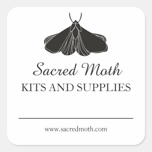 Blank Moth Crystal Kräuterproduktmarken Quadratischer Aufkleber (Vorderseite)