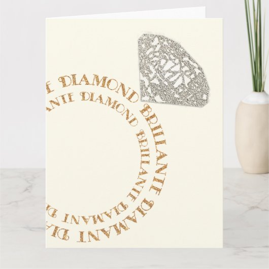 Blank Multilingual Diamond Ring Typografy Card Karte (Vorderseite)