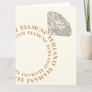 Blank Multilingual Diamond Ring Typografy Card Karte