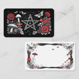 Blank Mushroom Pentagramm Oracle Cards Visitenkarte