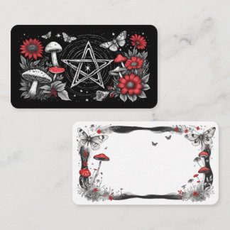 Blank Mushroom Pentagramm Oracle Cards Visitenkarte