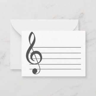 Blank Music Staff Treble Clef Musical Notecard Mitteilungskarte