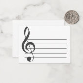 Blank Music Staff Treble Clef Musical Notecard Mitteilungskarte (Vorderseite/Rückseite Beispiel)