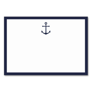 Blank Nautical Navy Blue Anchor Hochzeitwünsche Tischnummer