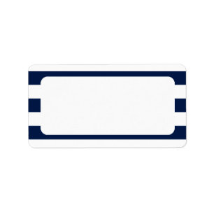 Blank Nautical Wedding Navy Stripes Adressaufkleber