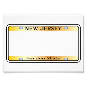 Blank New Jersey Staat License Plate Fotodruck