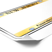 Blank New Jersey Staat License Plate Fotodruck (Ecke)