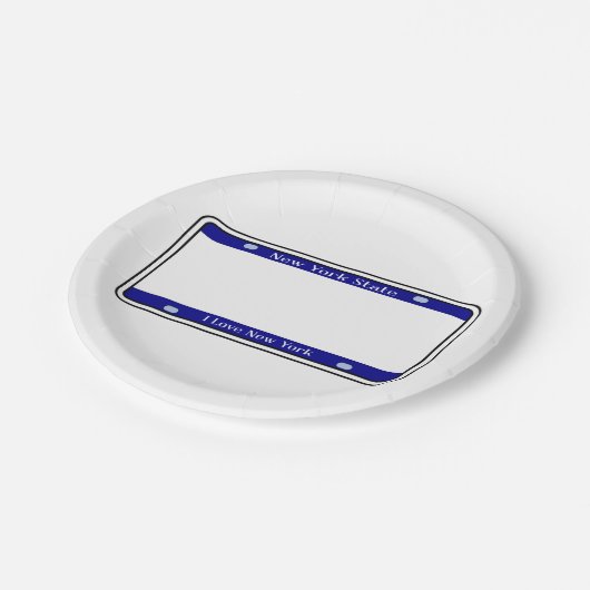 Blank New York State License Plate Pappteller (Schrägansicht)