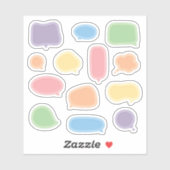 Blank Niedlich Pastel Speech Blubble Labels (Blatt)