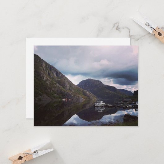 Blank Norwegen Landschaftsgrüßkarte Karte (Vorderseite/Rückseite Beispiel)