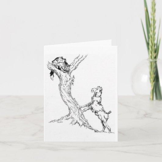 Blank Note Card Design spielend Cat & Dog Sarr Karte (Vorderseite)