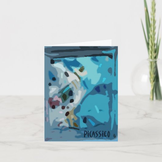 Blank Note Card in Shades of Blue, "Cool Java" Karte (Vorderseite)