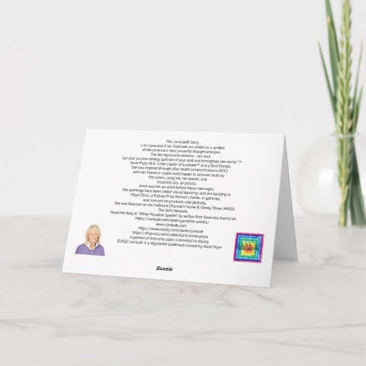 Blank Note Card Kaleidoscope Lovitude Karte (Rückseite)