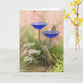 Blank Note Card mit Finish am Bird Bath Karte (Gelbe Blume)