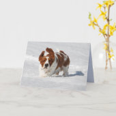 Blank Note Card mit schönem Basset Hound Karte (Gelbe Blume)