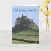 Blank Note Card of Lindisfarne the heilige Insel Karte (Gelbe Blume)
