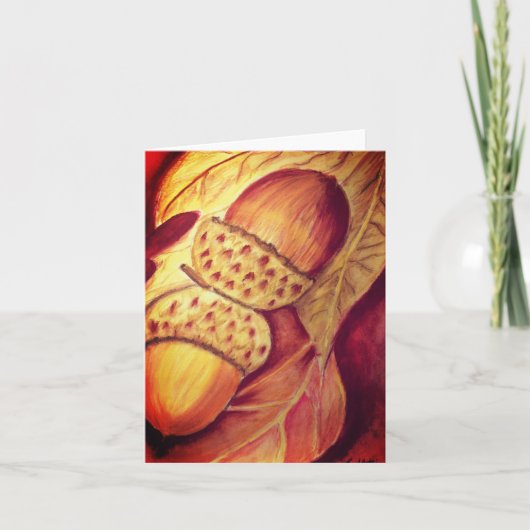 Blank Note Card Pastel Acorn Design Karte (Vorderseite)