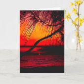 Blank Notizkarte Sonnenuntergang beim Feuer Karte (Gelbe Blume)