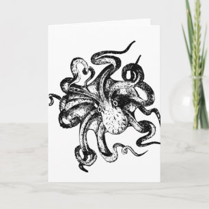 Blank Octopus Notecard Karte