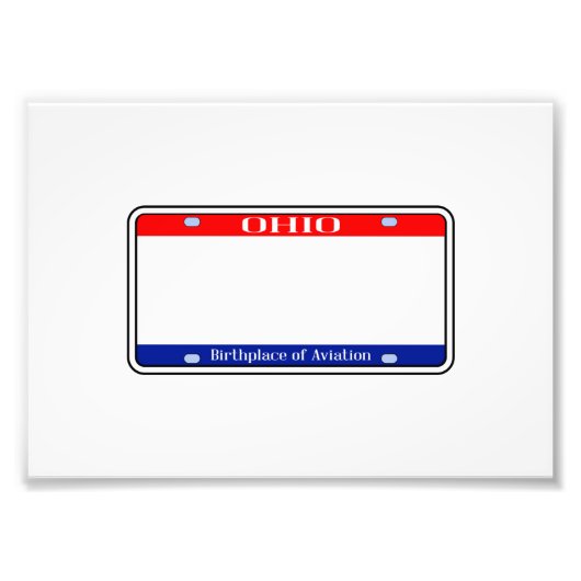 Blank Ohio License Fotodruck (Vorne)