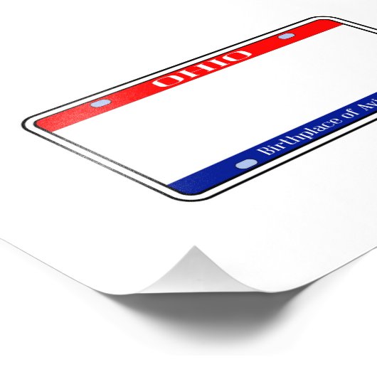 Blank Ohio License Fotodruck (Ecke)