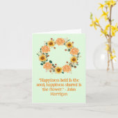 Blank Orange Blume Whimsical Floral Wreath Karte (Gelbe Blume)