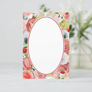Blank Orange und Rot-Blumen-Hintergrund Hochzeit Einladung