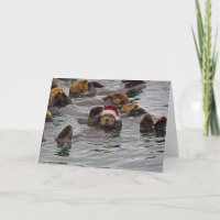 Blank Otter Santa Karte