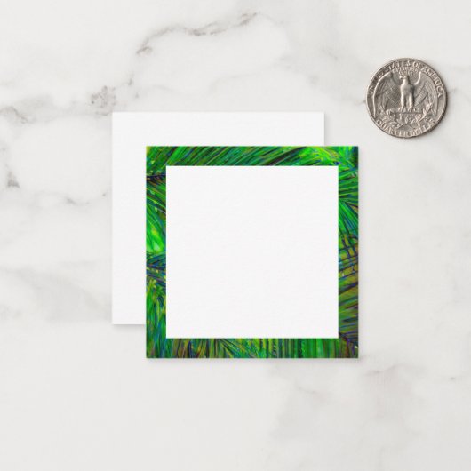 Blank Palm Leaf Border Mitteilungskarte (Vorderseite/Rückseite Beispiel)