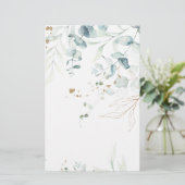 Blank Paper Sheet Watercolor Eukalyptus Greenery (Stehend Vorderseite)