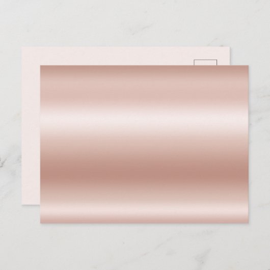 Blank Pastel Rose Gold Ombre Foil Postkarte (Vorne/Hinten)